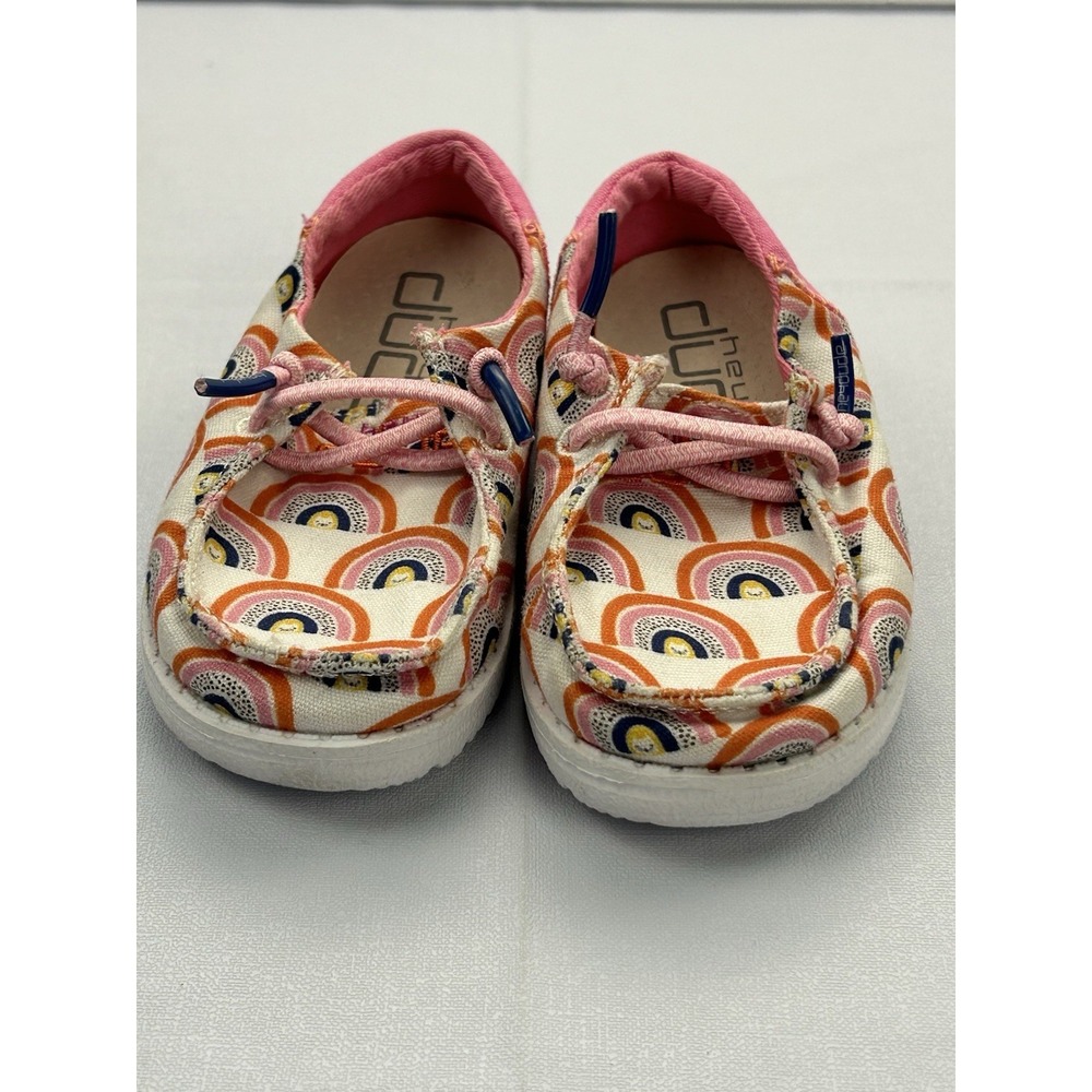 Hey Dude Wendy Youth Girls K7 EU 23 Rainbow Pink Casual Slip On Shoes Cute